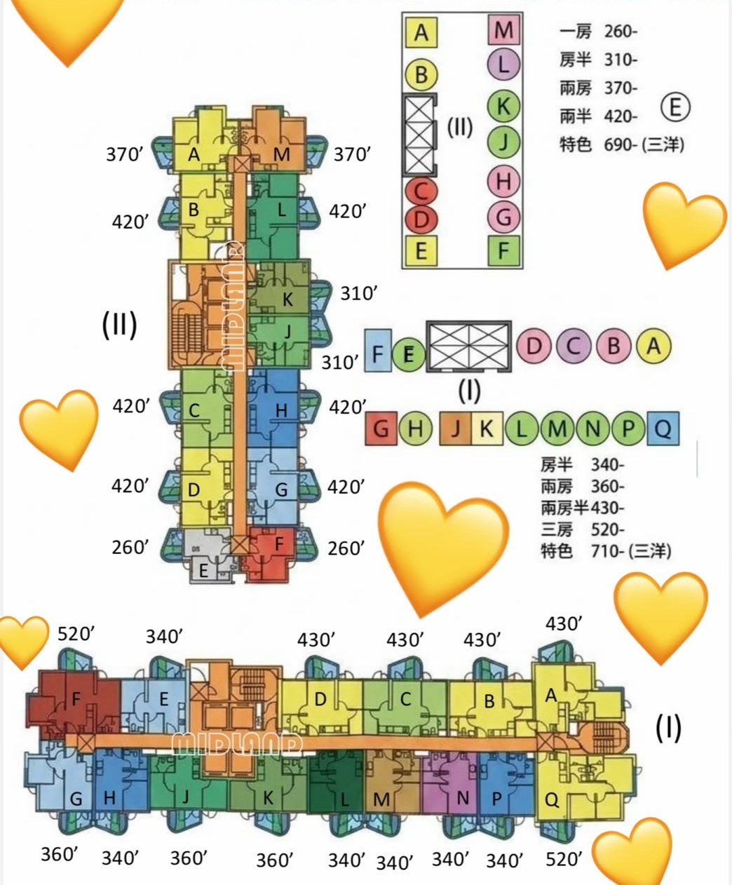 北都滙 North Innovale 平面圖則預覽：第I、II座戶型分布及面積參考